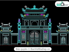File cad mẫu bản vẽ cad kiến trúc cổng Tam Quan