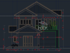 File cad mẫu biệt thự 10x14.6m, kiến trúc, cảnh quan đẹp, kiểu mới