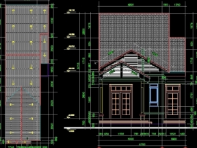 File cad mẫu kiến trúc thiết kế nhà cấp 4