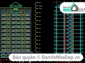 File cad mẫu thiết kế chung cư 12 tầng miễn phí