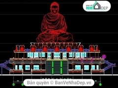 File cad mẫu thiết kế tượng phật chùa Sắc Thiên Vương Quan Âm