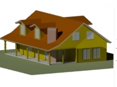File cad mô hình dựng 3d thiết kế biệt thự mái thái 2 tầng miễn phí