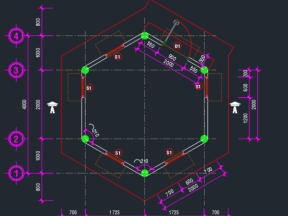 File cad nhà bảo vệ lục giác