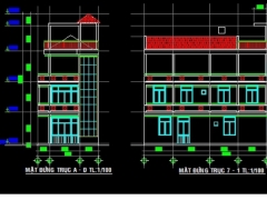 File cad nhà ở 3 tầng rưỡi gồm chức năng sử dụng hạn mục kiến trúc