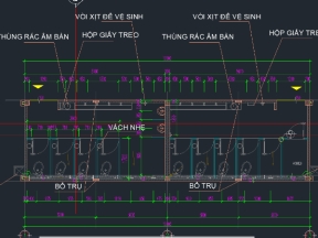 File cad nhà vệ sinh công cộng (Kiến trúc- kết cấu- điện nước)