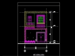 File cad sơ bộ thiết kế nhà ở 2 tầng kích thước 5.5x16m