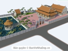 File cad thiết kế cảnh quan kiến trúc đình đền chùa Thanh Vân