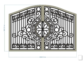 File cad thiết kế cnc cổng 2 cánh đẹp