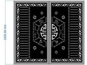 File cad thiết kế cnc cổng 2 cánh phát tài phát lộc