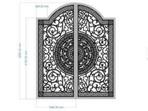 File cad thiết kế cnc cổng 2 cánh trống âm