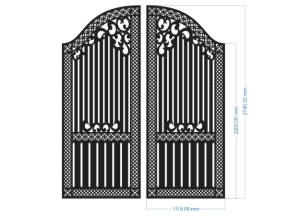 File cad thiết kế cnc cổng 2 cánh vòm đơn giản nhất
