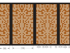 File cad thiết kế cnc cổng 4 cánh đục lỗ dxf