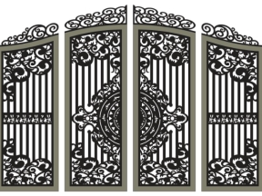 File cad thiết kế cnc cổng 4 cánh trống đồng dxf