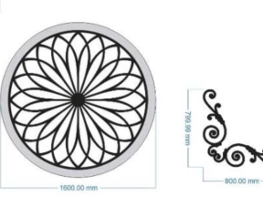 File cad thiết kế cnc hoa văn tròn và hoa góc