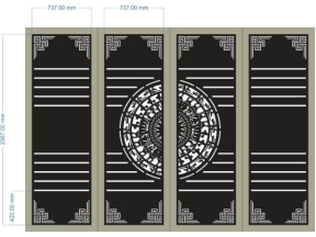 File cad thiết kế cổng 4 cánh cnc dxf đẹp