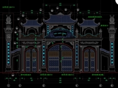 File cad thiết kế cổng đình chùa đền thờ chi tiết kiến trúc