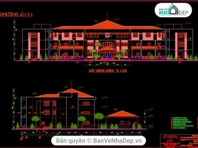 File cad thiết kế dự án công trình UBND huyện Vĩnh Cửu hạng mục kiến trúc