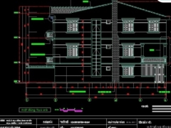 File cad thiết kế kiến trúc nhà phố 3 tầng kích thước 4.8x20.7m 