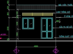 File cad thiết kế nhà 1 tầng tôn thép gồm kết cấu, kiến trúc miến phí