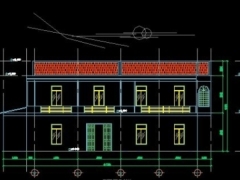 File cad thiết kế nhà 2 tầng gồm bản vẽ kiến trúc, kết cấu KT 6.5x21.7m