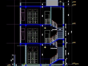 File cad thiết kế nhà 3  tầng kt 10.5x14.7m đầy đủ ( kiến trúc + kết cấu + điện nước + dự toán)