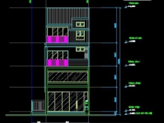 File cad thiết kế nhà 4 tầng 6x13.2m gồm bản vẽ: KT+KC+ME