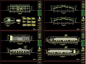   File cad thiết kế nhà công nghiệp 40x75m