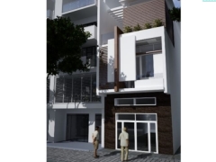 File cad thiết kế nhà ở phố 3 tầng kích thước 5.1x20.5m thiết kế lệch tầng