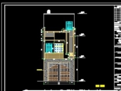 File cad thiết kế nhà phố 2 tầng KT 5x24m