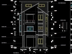 File cad thiết kế nhà phố 3 tầng KT 6.7x12.5m