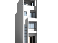 File cad thiết kế nhà phố 4 tầng kT 4x16m gồm mặt đứng và cắt hình vẽ phối cảnh
