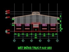 File cad thiết kế nhà xưởng sản xuất thép KT 96x252m