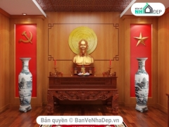 File cad thiết kế nội thất phòng thờ Hồ Chủ Tịch dân tộc Việt Nam
