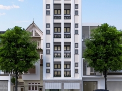 File cad thiết kế tòa nhà chung cư mini 7 tầng kích thước 7.8x25.4m đầy đủ bản vẽ cad và phối cảnh su