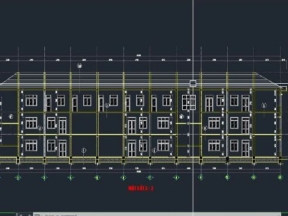File cad trường mầm non 3 tầng 45x25.46m