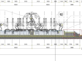 File cad vòi phun nước bát giác cổ điển file kiến trúc kết cấu