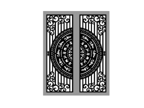 File cắt cnc cổng 2 cánh trống dxf