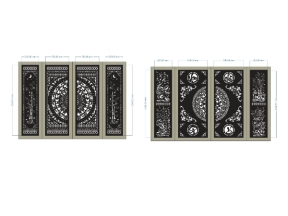 File cnc 2 thiết kế cổng 4 cánh hot nhất dxf