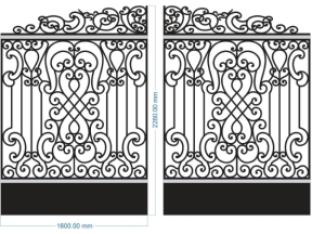 File cnc bản vẽ cổng 2 cánh dxf