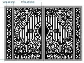 File cnc cổng 2 cánh bản vẽ đẹp sang trọng dxf