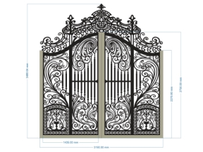 File cnc cổng 2 cánh cho nhà biệt thự dxf