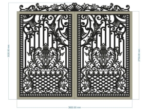 File cnc cổng 2 cánh có vòm cao cấp