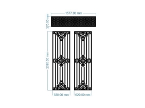 File cnc cổng 2 cánh kết hợp ô thoáng bông tuyết