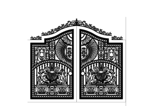 File cnc cổng 2 cánh mẫu họa tiết phù điêu