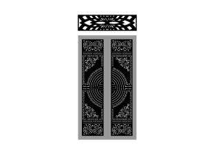 File cnc cổng 2 cánh trống có ô thoáng
