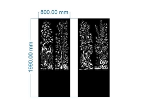 File cnc cổng 2 cánh tùng cúc trúc mai dxf