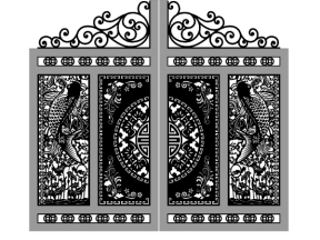 File cnc cổng 4 cánh cá chép trống đồng dơi