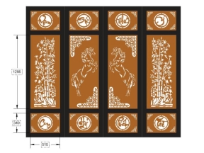 File cnc cổng 4 cánh cung hỷ phát tài vạn sự như ý