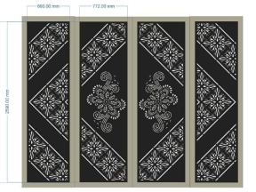 File cnc cổng 4 cánh  đặc biệt dxf