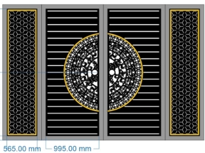 File cnc cổng 4 cánh file cad đẹp bông tuyết tháng 1